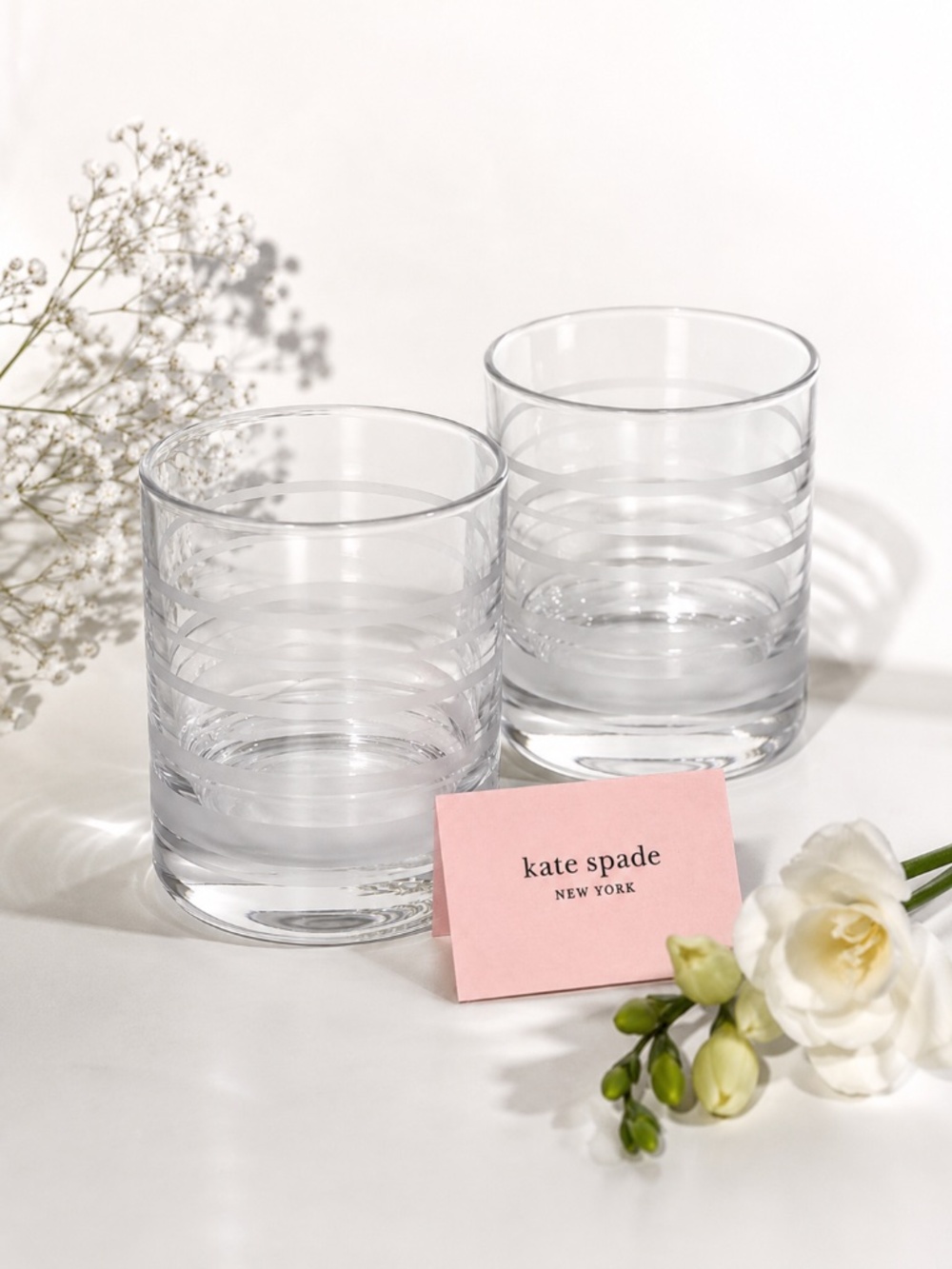Kate Spade New York Hampton Street 2PC Double Old Fashioned Whiskey Glass Set